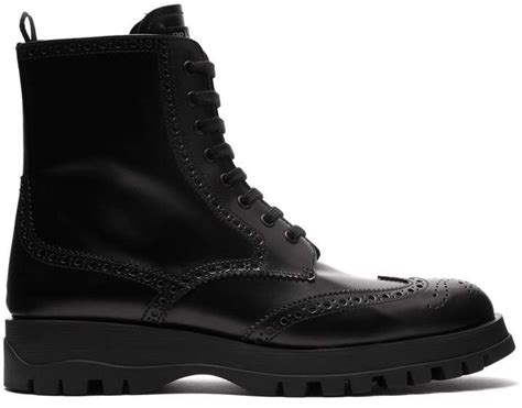 prada lace-up leather brogue ankle boots|Women's Ankle Boots And Boots .